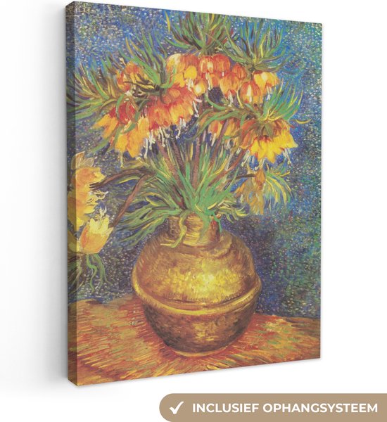 Canvas Schilderij Keizerlijke kronen in een koperen vaas - Vincent van Gogh - 60x80 cm - Wanddecoratie