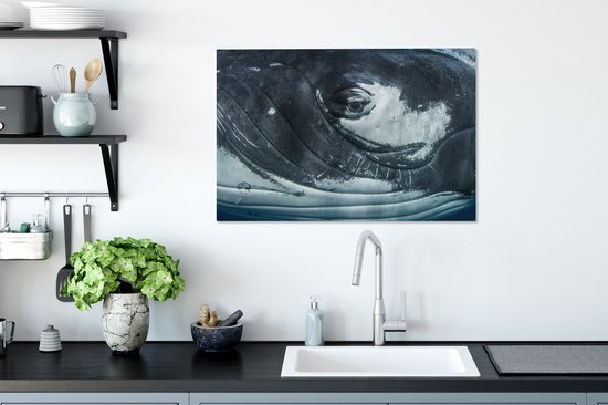 Toile de baleine à bosse gros plan 2cm 60x40 cm - Tirage photo sur toile (Décoration murale salon / chambre)
