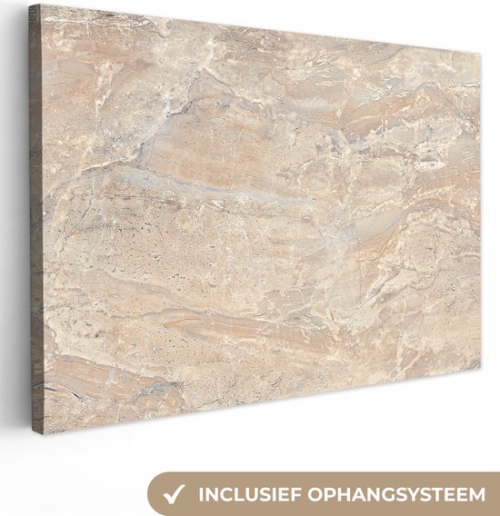 Toile Peinture Marbre - Citron Vert - Sable - Texture - 150x100 cm - Décoration murale