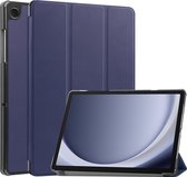 Hoes Geschikt voor Samsung Galaxy Tab A9 Hoes Book Case Hoesje Trifold Cover - Hoesje Geschikt voor Samsung Tab A9 Hoesje Bookcase - Donkerblauw