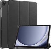 Hoes Geschikt voor Samsung Galaxy Tab A9 Hoes Book Case Hoesje Trifold Cover - Hoesje Geschikt voor Samsung Tab A9 Hoesje Bookcase - Zwart