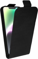 Rosso Element Verticale Flip Case Geschikt voor Apple iPhone 15 | Portemonnee Book Case | Hoesje met Pasjeshouder | Magneetsluiting | Twee Pasjes | Zwart