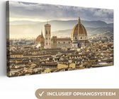 Canvas Schilderij Italië - Zonsondergang - Florence - 80x40 cm - Wanddecoratie
