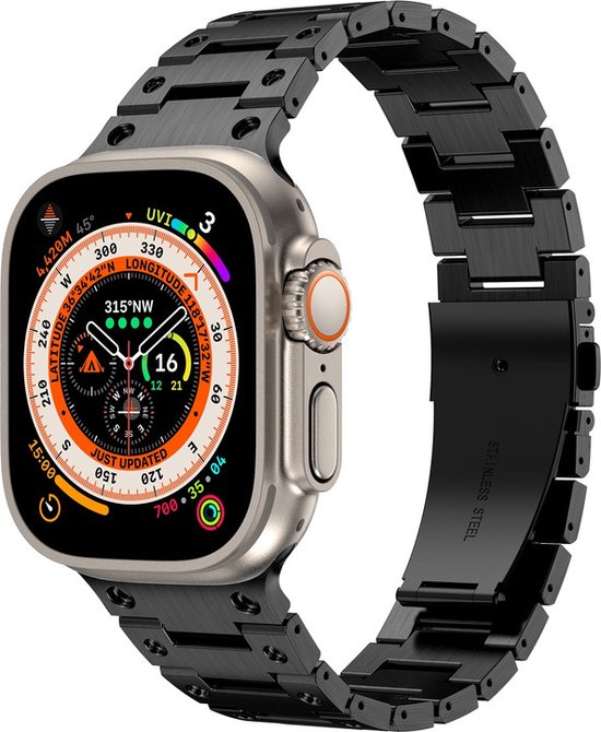 Titanium bandje geschikt voor Apple Watch series 1 2 3 4 5 6 7 8 9 10 SE SE. bol