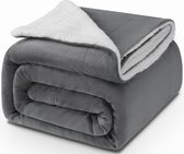 Deken van 200 x 230 cm, 550 g/m² dikke deken, deken van Sherpa-fleece deken, warme en gezellige deken, superzachte en pluizige deken, plaid, bankdeken, machinewasbaar, gemakkelijk te
