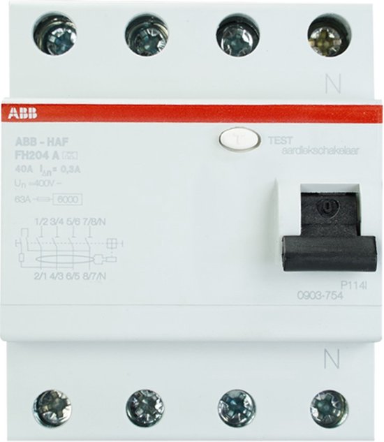 ABB aardlekschakelaar 4-polig 40A 300mA type A (180585)