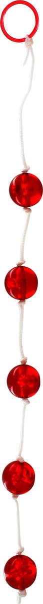 Seven Creations - Clear Anal Beads - Large - Rood - Ø 20 mm