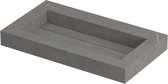 INK Pitch wastafel in keramische slab met drain en front en side skirts zonder kraangat 80x45x9cm, armani grey mat