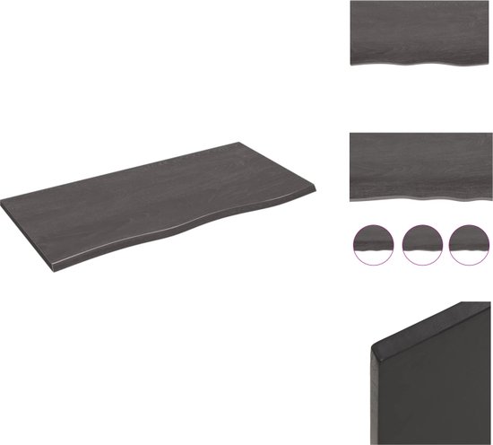 vidaXL Wandschap 80x10x2 cm behandeld massief eikenhout lichtbruin