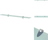 vidaXL Zwevende Plank - Glazen Schap - 90 x 10 cm - 15 kg Draagvermogen - Wandsteun