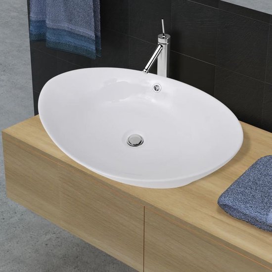 vidaXL Wastafel Marmer 40 cm Crème Gootsteen Was Tafel Wasbak Wastafeltje