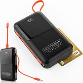 Banque d'alimentation tout-en-1 MOJOGEAR XL 20 000 mAh avec Câbles USB-C intégrés - Banque d'alimentation de voyage idéale autorisée dans les avions - Écran LED- Pour iPhone et Android - Charge rapide 22,5 Watt - Zwart
