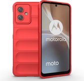 Coverup Hands-On Rugged Back Cover - Geschikt voor Motorola Moto G54 Hoesje - Rood