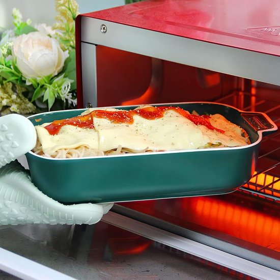 Plat à lasagne, lot de 2, plat de cuisson rectangulaire en céramique de 9 x  5 pouces