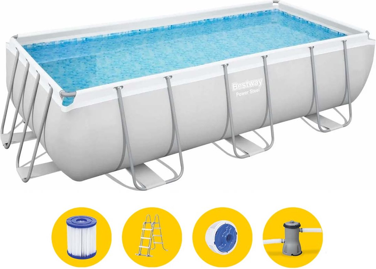 Bestway Power Steel zwembad 404 x 201 x 100 cm - met filterpomp