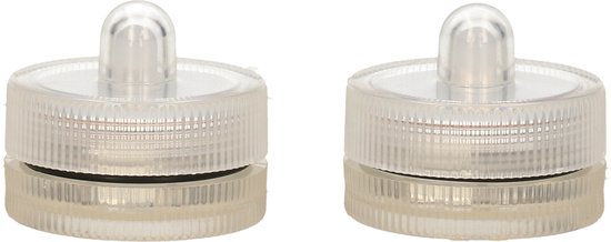 Ideas4Seasons LED waxinelichtjes/theelichtjes voor onder water - set van 2x - helder wit - zinkend