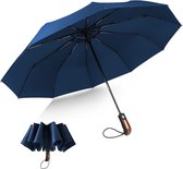 Paraplu Winddichte, Opvouwbare Paraplu Storm Automatische Parasol UV-bescherming Paraplu Waterbestendige Teflon Zakelijke Paraplu Windbestendige zon Regen Draagbaar Reisparaplu - Blauw