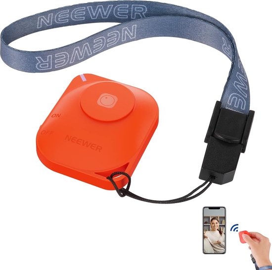 Neewer® - RT116 Draadloze Bluetooth Afstandsbediening met Key Strap - Compatibel met iPhone, iPad en Android Mobiele Telefoons voor Instagram, Snapchat, Selfie Foto's en Video-opnames - Maak Foto's en Video's Eenvoudig en Handig - Neewer®