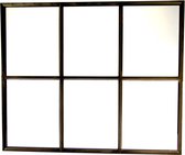 Authentiek zwart stalen raam vast B98 x H82 cm enkel glas