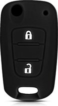 Zwart Vouwsleutel Sleutelhoes Cover Sleutel Hanger Silicone sleutelhoesje Geschikt Voor Kia & Hyundai