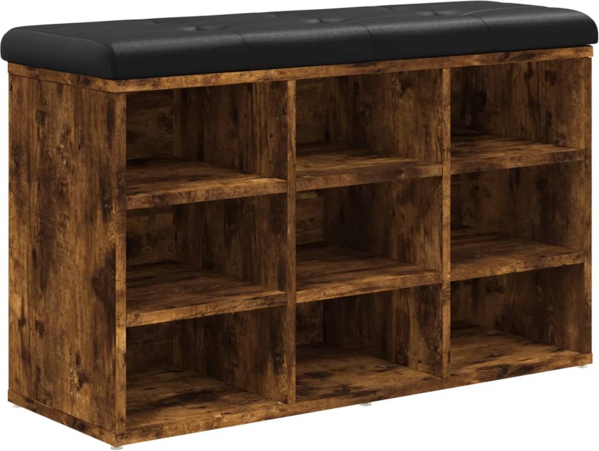 vidaXL Schoenenbank 82x32x50 cm bewerkt hout zwart