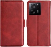 Xiaomi 13T - 13T Pro Hoesje - MobyDefend Luxe Wallet Book Case (Sluiting Zijkant) - Rood - GSM Hoesje - Telefoonhoesje Geschikt Voor Xiaomi 13T