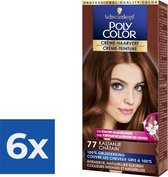 Poly Color Creme Haarverf 77 - Kastanje - 1 stuk - Voordeelverpakking 6 stuks