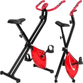 tectake® - Hometrainer fitnessfiets fiets - ruimtebesparend - opvouwbaar - met computer - in hoogte verstelbaar, met 8 weerstandsniveaus - homegym