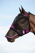 RelaxPets - Weatherbeeta - Vliegenmasker - Met Oren & Neus - 60% UV Bescherming - Fleece Randen - Zwart/Paars - Cob