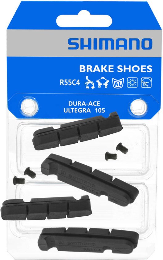 Shimano Remblokrubbers R55c4 V-brake/cantilever Zwart 2 Paar