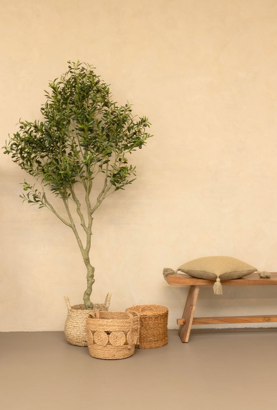 HOMCOM Kunstmatige Olijfboom, Kunstplant, Levensechte Olijfplant In Plantenpot 180 Cm Kunststof Groen~1tpqgl1421801
