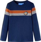 vidaXL-Kindershirt-met-lange-mouwen-dinosaurusprint-128-marineblauw