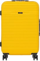 middelgrote koffer | Harde koffer | Materiaal: ABS | Kleur: geel | Maat: M | Afmetingen: 66×45×26cm | Inhoud: 65 liter | 4 wielen | Hoge kwaliteit