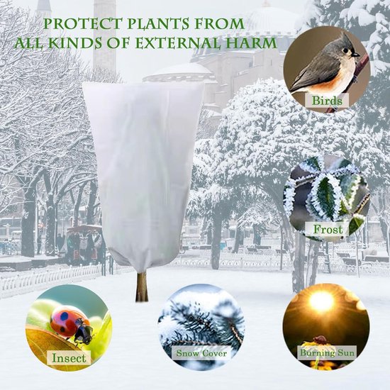 Protection Hivernage Plante Exterieur Protections Hivernales Plantes - Lot De 2 - 120x180 Cm - Antigel Avec Fermeture éclair Couverture Plantes Gel Fermeture éclair