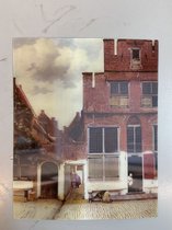 Ansichtkaart 3d Johannes Vermeer Het Straatje 3 stuks