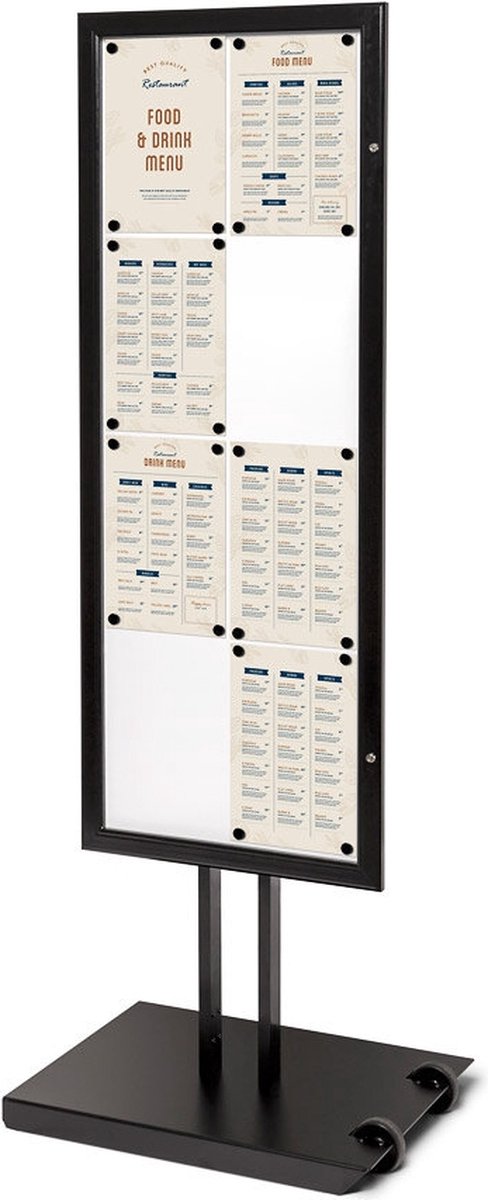 Outdoor Menustandaard Zwart 8 X A4 Enkelzijdig - Syna SCPF8XA4C9005 - Horeca & Professioneel