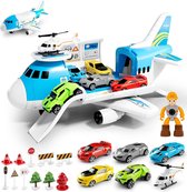 Speelgoedset Transportvliegtuig voor Kinderen vanaf 3 jaar - 19-delig Speelgoed set - Educatief speelgoed voor Jongens en Meisjes - Kindercadeau - Kerstcadeau