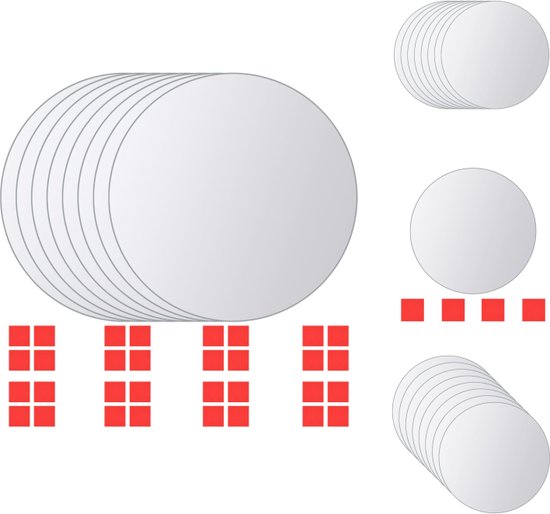 VidaXL Set - Frameloos - 15 diameter - Spiegel
