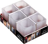 6 Stuks SPAAS Highlight Square Kaarshouders Kandelaar voor Refill kaarsen - VOORDEELPAK - Relight Cube Cubelight Navulkaarsen Kaarsglas - MAT