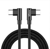 DrPhone ProCharge 60W – 2M PD60W USB-C Naar USB-C Kabel - Lader en Datatransmissie – Nylon Kabel – Snellader - Zwart