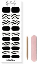 By Emily® Gel Nagel Wraps 'Noir Contrast' - Gellak Stickers - SpringNails- Lente - UV Lamp Gelnagels - Langhoudende Nagelstickers - Nail Art Folie - 20 Stickers - UV LED Lamp Vereist