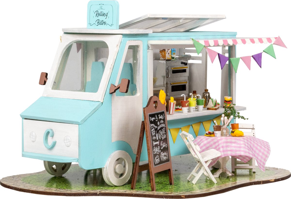 Miniatuur Bouwpakket M Volwassenen - Hout - DIY Poppenhuis - Bouwpakketten - Rolling Bistro - Crafts&Co — afbeelding 3