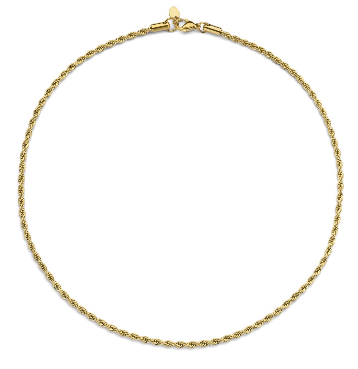 CO88 Collection 8CN-26410 Stalen Ketting - Koord Schakel - Kettinkje - Collier - 3mm - 40+5cm - Staal Goudkleurig
