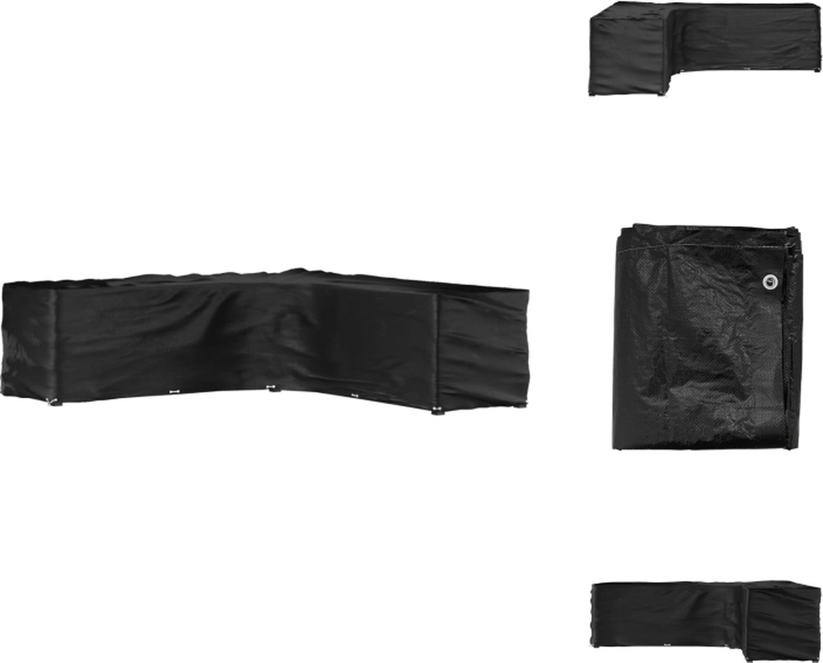 VidaXL Tuinmeubelhoes Water- en UV-bestendig 300x300x90 cm PE en aluminium Zwart Tuinmeubelhoes