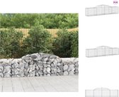 vidaXL Schanskorf Decoratieve Geluidsisolerende Tuinbarrière - 300 x 50 x 60/80 cm - Gegalvaniseerd IJzer - Plantenbak