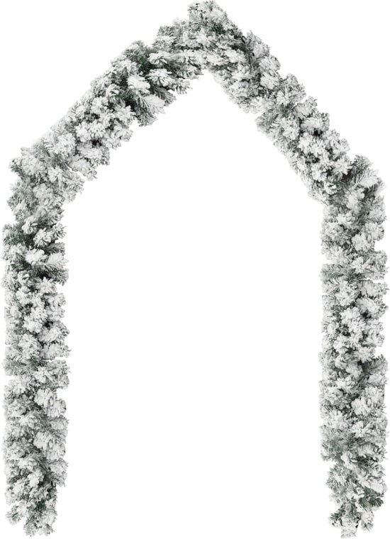 vidaXL Kerstslinger PVC guirlande met witte sneeuwvlokken 20m LED