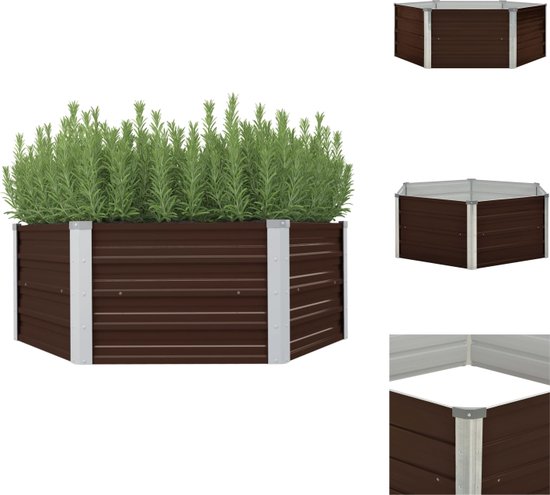 VidaXL plantenbak verhoogd 400x80x81cm gegalvaniseerd staal grijs