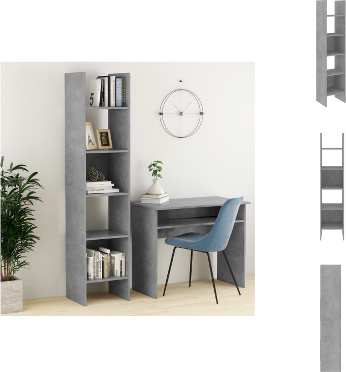 VidaXL Opbergkast 40 x 35 x 180 cm Betongrijs spaanplaat Kast