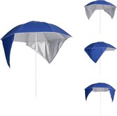 Bol.com vidaXL Strandparasol - Blauw - 190x202/218 cm - Uv-bescherming - Waterbestendig - Parasol aanbieding