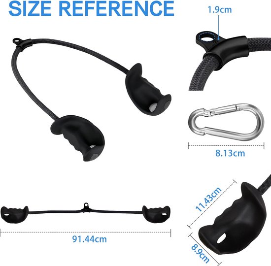 Kit Triceps Corde De Traction Avec Poignées Et Mousquetons – équipement De Musculation Pour Bras, Dos, épaules Et Abdos